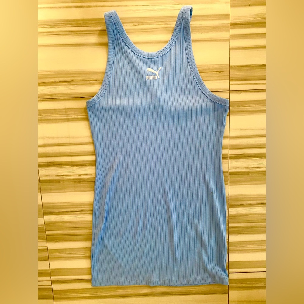 Puma Light Blue Ribbed Tank Dress